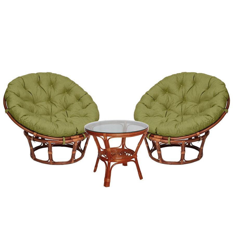 Premium Rattan Lounge Set Papasan 2 &amp; Bahama Table