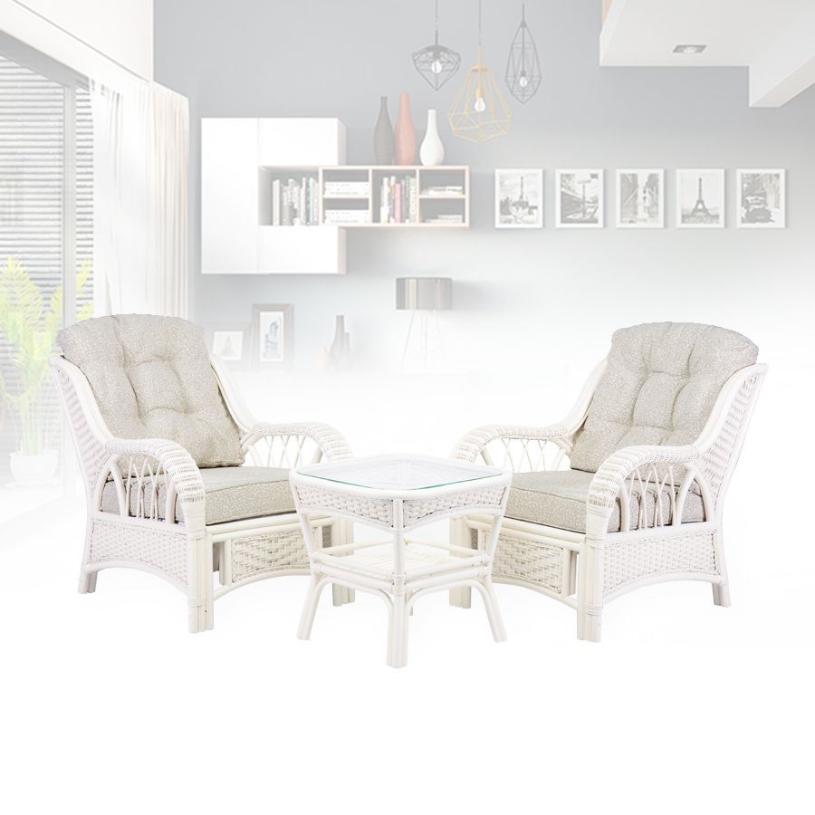 ALEXA Lounge Set: 2 Armchairs &amp; Coffee Table