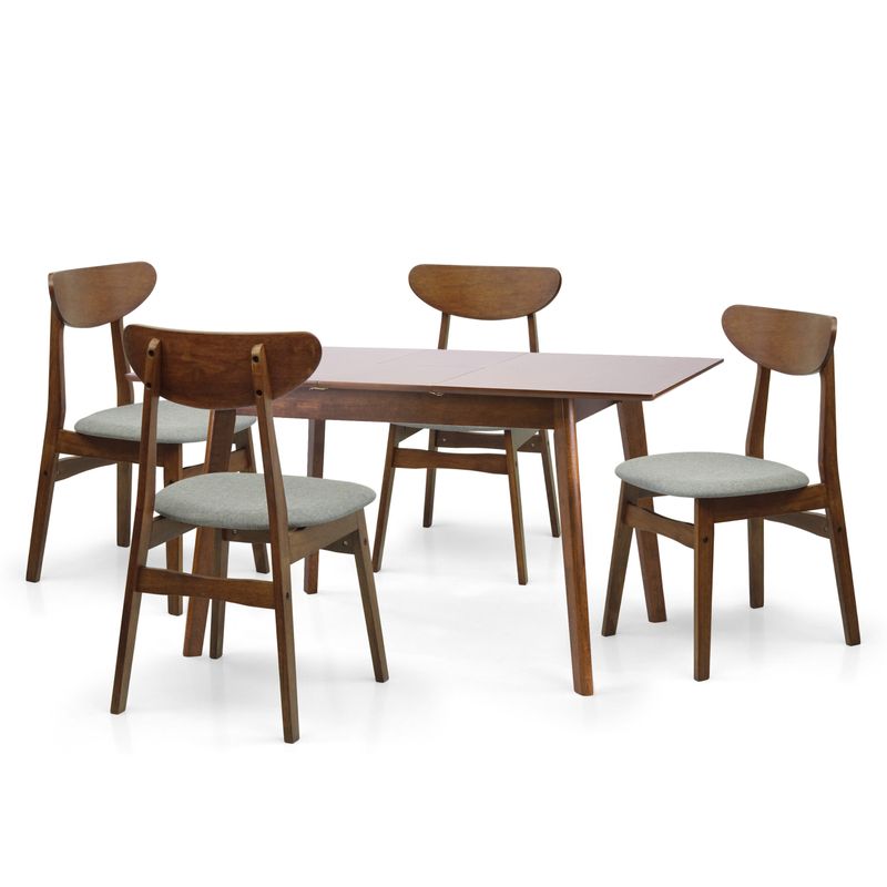 Palmer Dining Set Brown &amp; 4 Yumiko Chairs