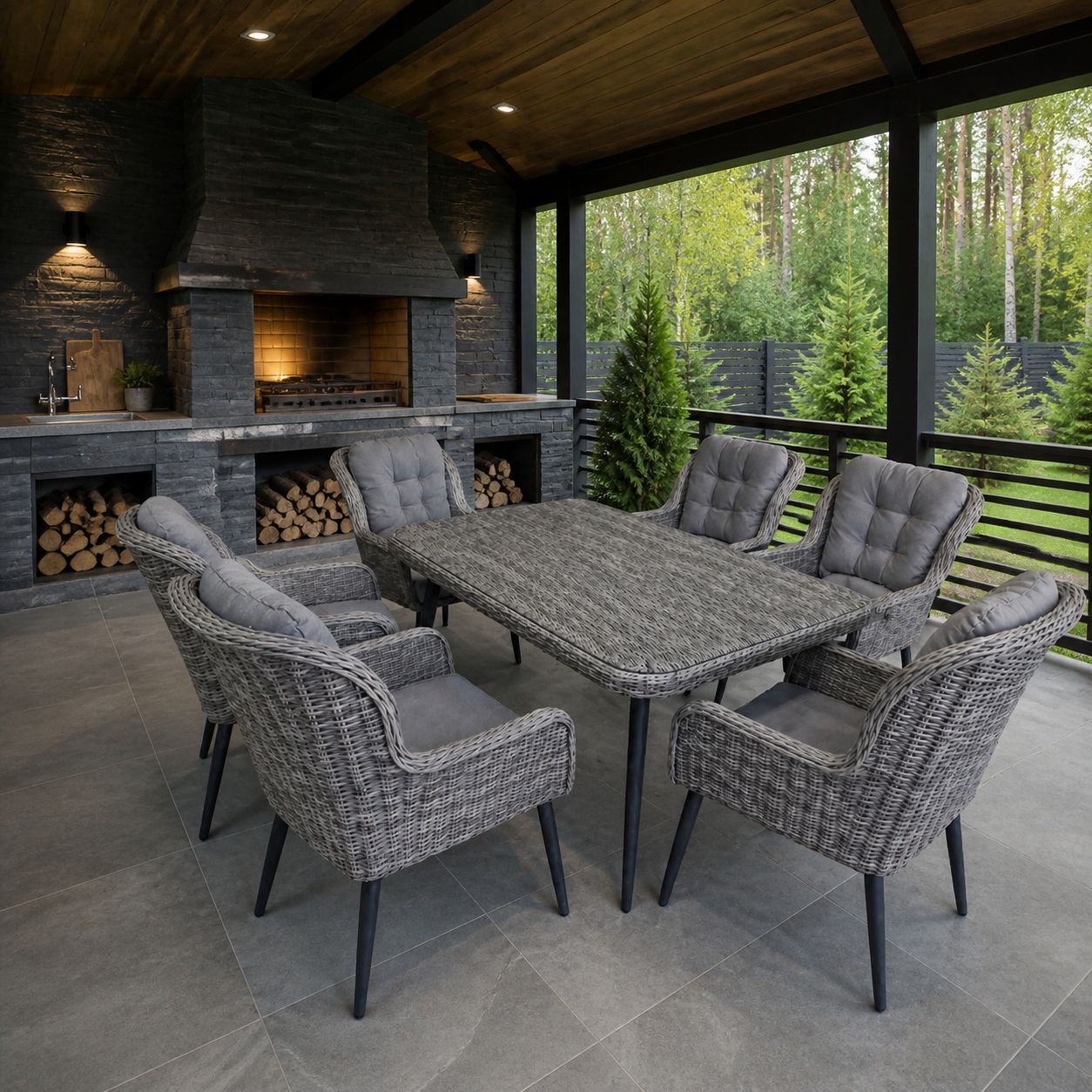 Premium Rattan Lounge - Set Grand Lion Grey