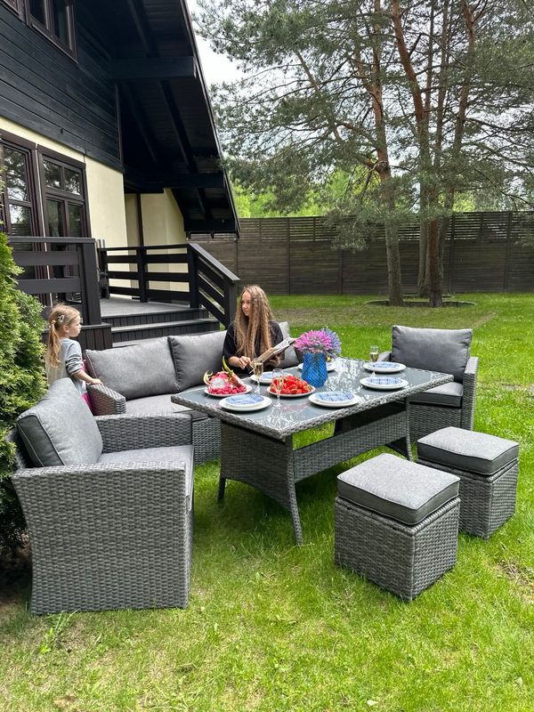 Gartenmöbel-Set Zoya Max Grey aus Polyrattan