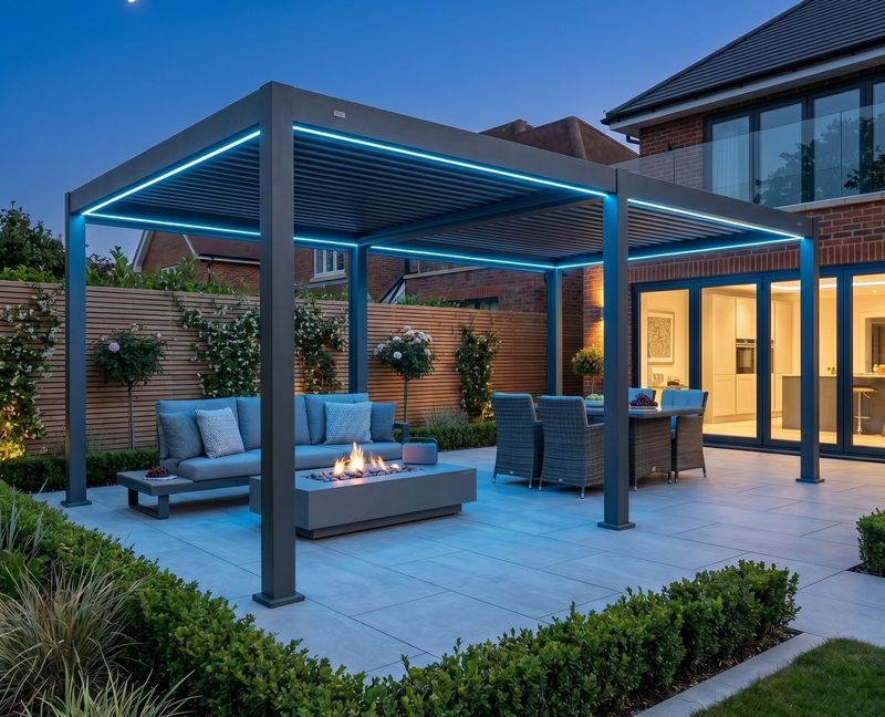 MotaShade™ 3×6m Motorised Aluminium Pergola, Double‑Layer Louvres, RGBW LEDs