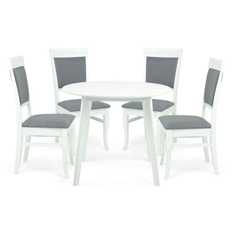 Dining Set: Randy Table White &amp; 4 Rondo White Chairs