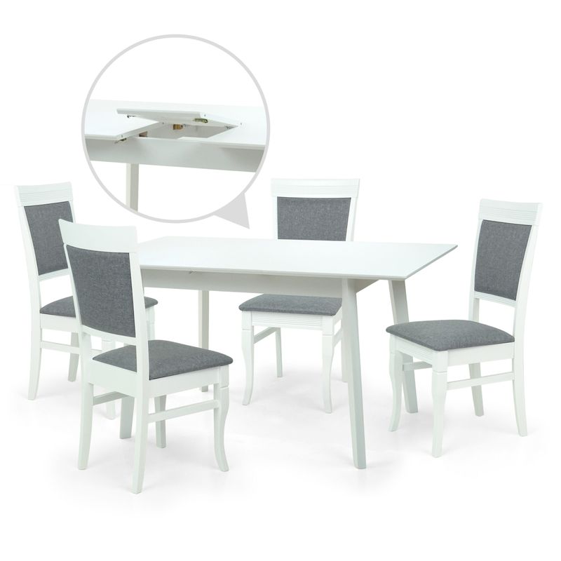 Edison Dining Set: Folding Table &amp; 4 Rondo Chairs, White