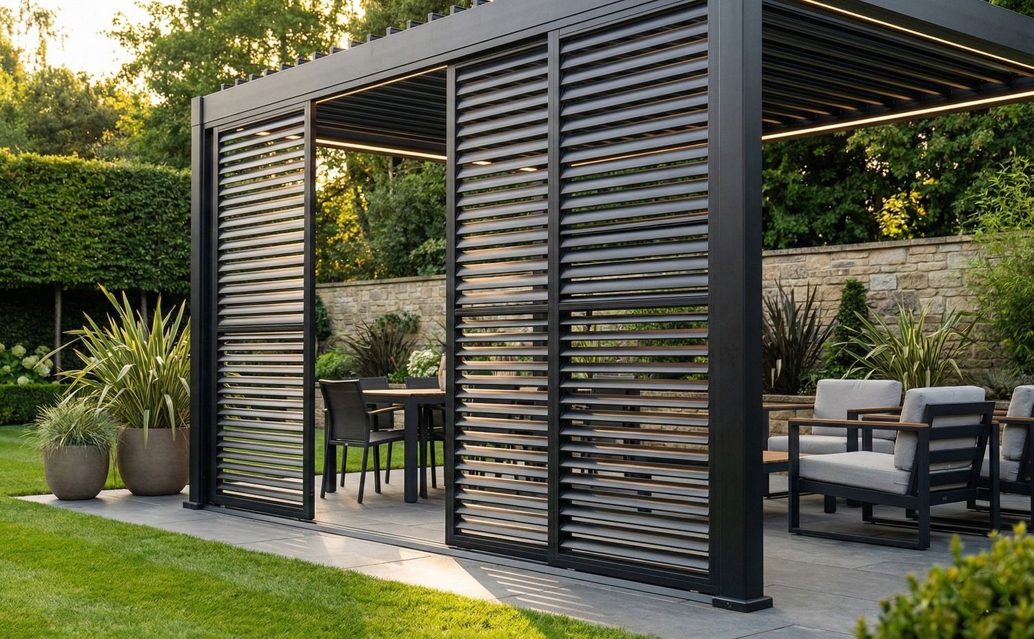4m Aluminium Shuttered Louvre Sliding Door | LuxShade™ 3x4 Compatible