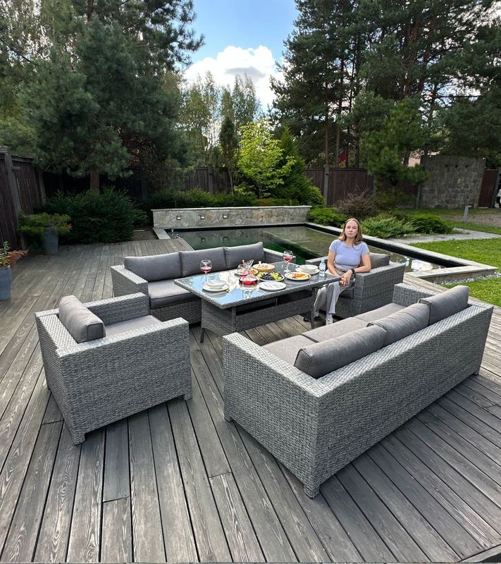 Karl Max Premium Rattan Dining Set with Sofa