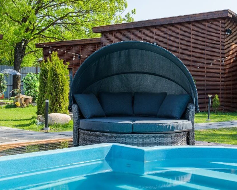 VIOLETTA Grey Rattan Lounge Transformer Sofa