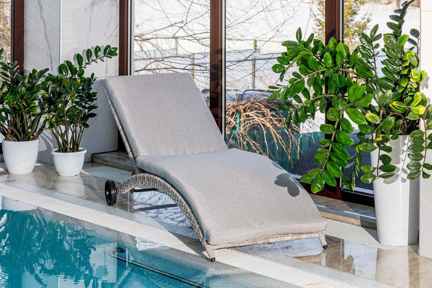 Sun lounger AGATA beige with mattress
