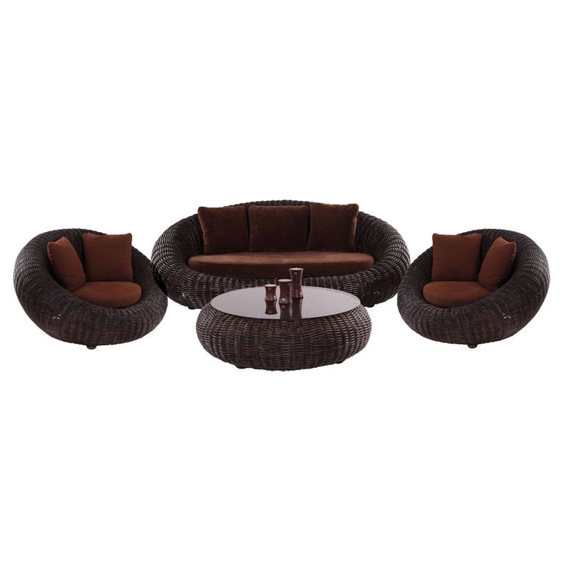 KIWI Rattan Lounge Set (Dark Walnut) KIWI Rattan Lounge Set (Dark Walnut)