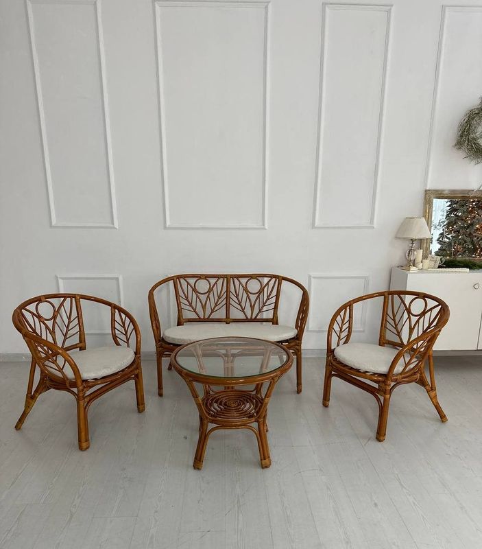 Lounge Set Corsica Cognac - Premium Rattan Furniture