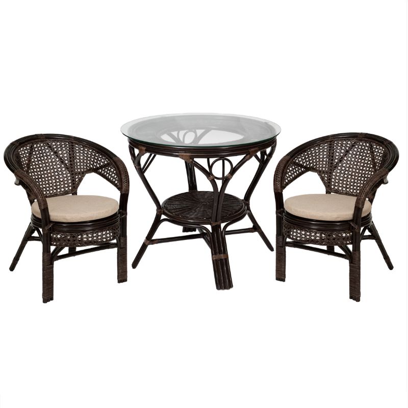 Premium Rattan Dining Set: Table Armchairs