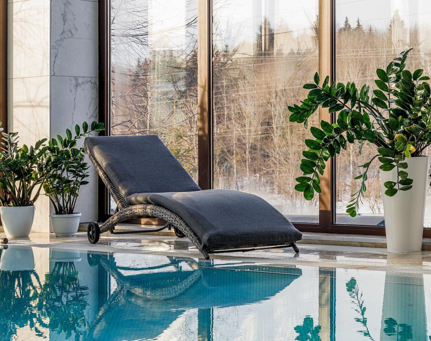 Sun lounger AGATA grey with mattress