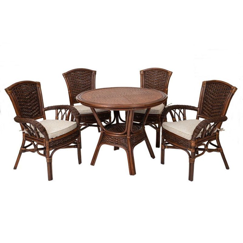 ALEXA Dining Set: Table Armless Chairs Armchairs