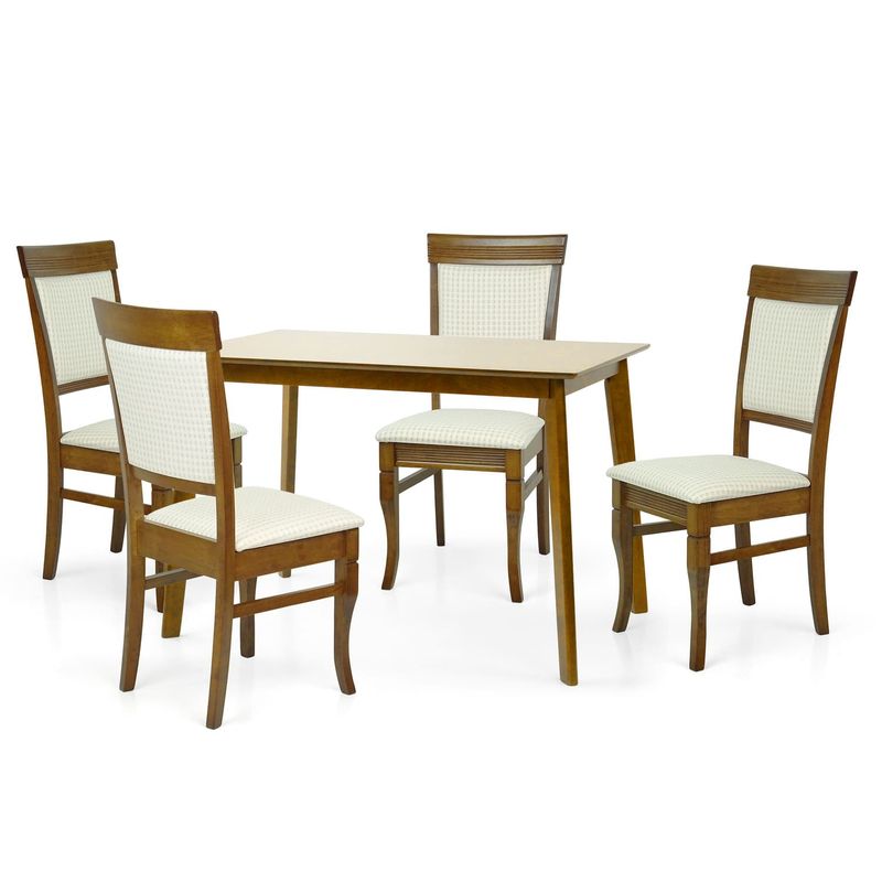Palmer Dining Set Brown &amp; 4 Rondo Chairs