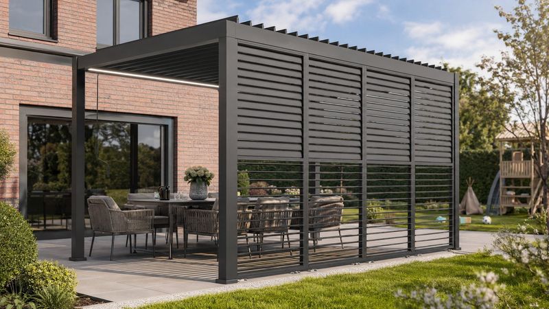 4M Louvre Side Wall – 4 Panel Set | MotaShade™ 3x4M &amp; LuxShade™ 4x4M Compatible