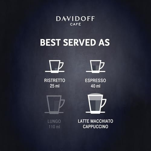 DAVIDOFF Fine Aroma Nespresso 10 coffee serving suggestions: Ristretto 25ml, Espresso 40ml, Lungo 1…