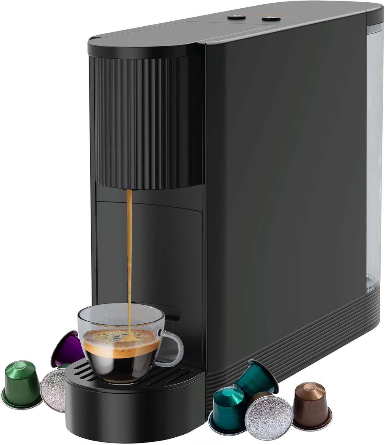 Black LePresso NS Capsule Coffee Machine, coffee machines, with cup and pods, 20Bar pump, fast heat…