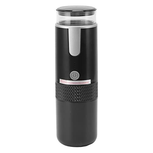 Black Cryfokt Portable Espresso 1200mAh handheld coffee maker with clear top and silver accents, fe…