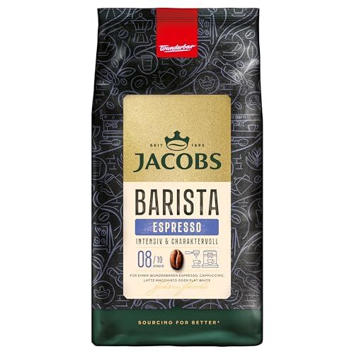 Jacobs Barista Espresso Coffee Beans 1kg | Arabica &amp; Robusta, Intensity 8/10, Cocoa &amp; Caramel Notes