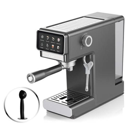 RAF Semi-Automatic Espresso Machine, 1300W, 20 Bar, dual boiler, silver and black color, with contr…