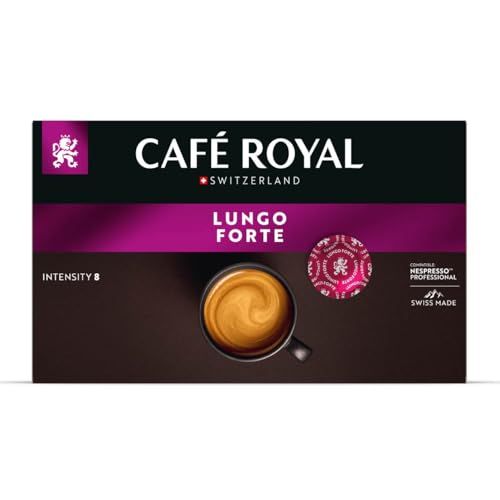 Café Royal Lungo Forte Coffee Pads (50 Pads), Dark Roast, Intensity 8/12, 100% Arabica, Compatible with Nespresso