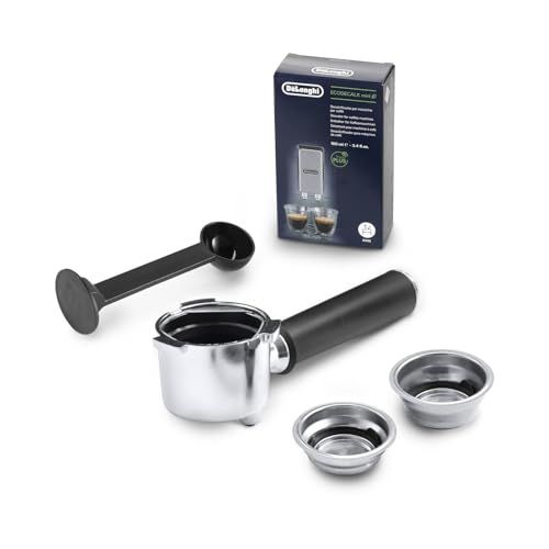 De'Longhi Barista ECP35 Black espresso machine accessories, including tamper, portafilter, and filt…