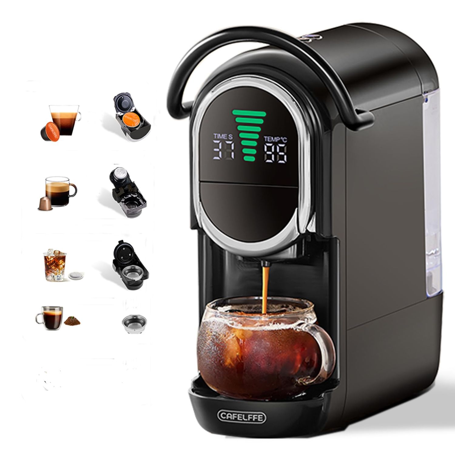 Cafelffe MK-609S 19 Bar Espresso Machine 4 In 1 Coffee Maker For Nes original/DG Capsules/Coffee Po…