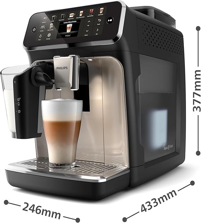 Philips Series 5500 EP5547/90 Fully Automatic Espresso Machine | 20 Beverages, LatteGo, SilentBrew, Chrome