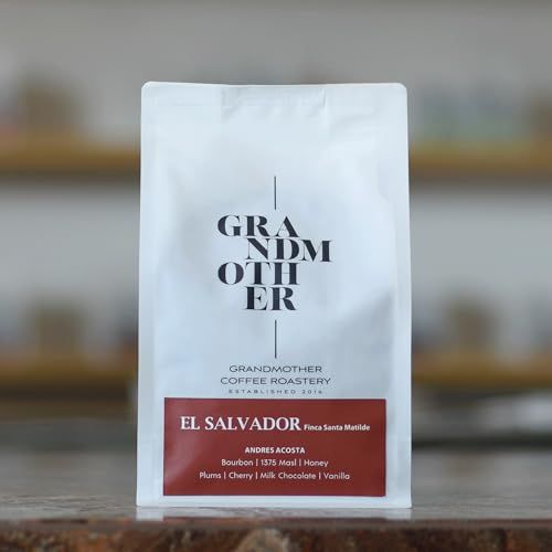 Grandmother Roastery El Salvador Bourbon Honey 250g Specialty Coffee bag, white with black and red …