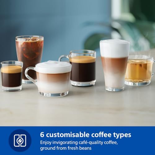 Philips Series 3300 EP3347/90 Fully Automatic Coffee Machine | 6 Beverages, LatteGo, SilentBrew, Black Chrome