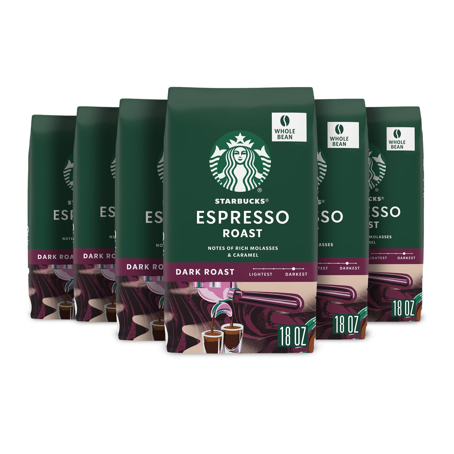 Starbucks Espresso Roast WB 18oz x6