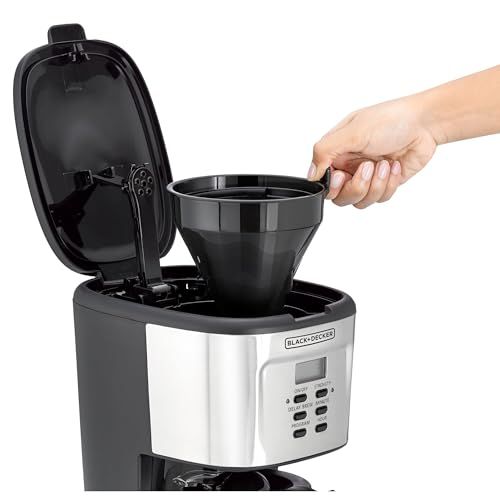 BLACK+DECKER DCM85-B5 12-Cup Programmable Coffee Maker | 900W, Glass Carafe, LCD Display, Auto Shut-Off