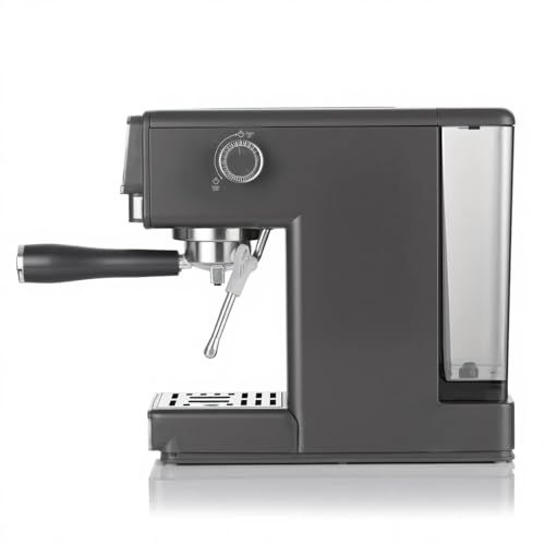 RAF Semi-Automatic Espresso Machine, dark grey, 1300W, 20 bar pressure, dual boiler, stainless stee…