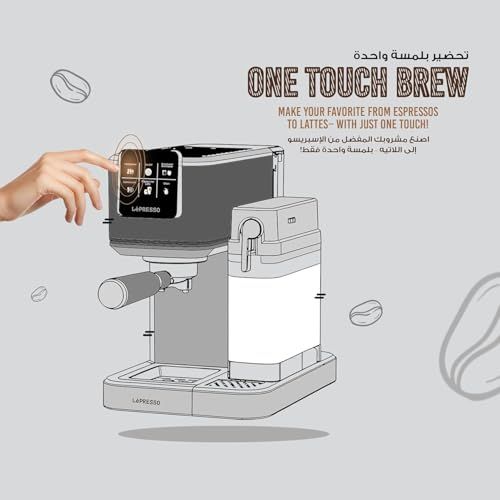 LePresso Espresso Built-In Frother 20 Bar for Hot &amp; Cold Coffee Brewing with touch controls and sle…