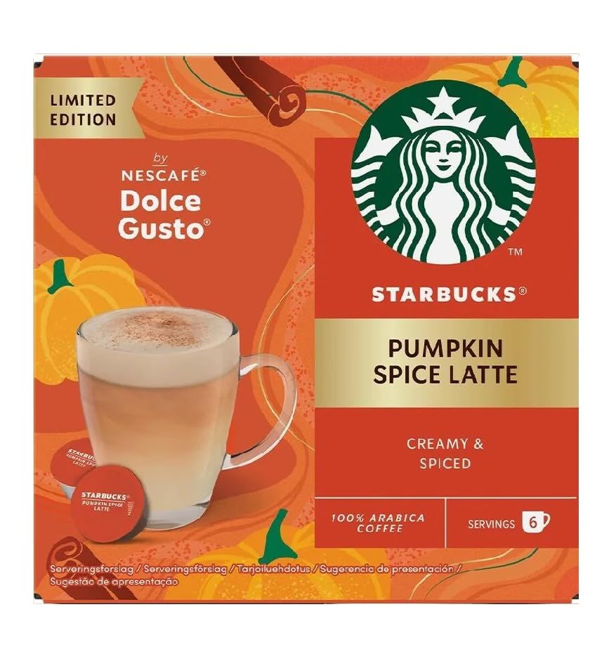 Starbucks Pumpkin Spice Latte by NESCAFÉ Dolce Gusto Coffee Pods, 12 count, dark roast, creamy and …