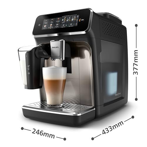 Philips Series 3300 EP3347/90 Fully Automatic Coffee Machine | 6 Beverages, LatteGo, SilentBrew, Black Chrome