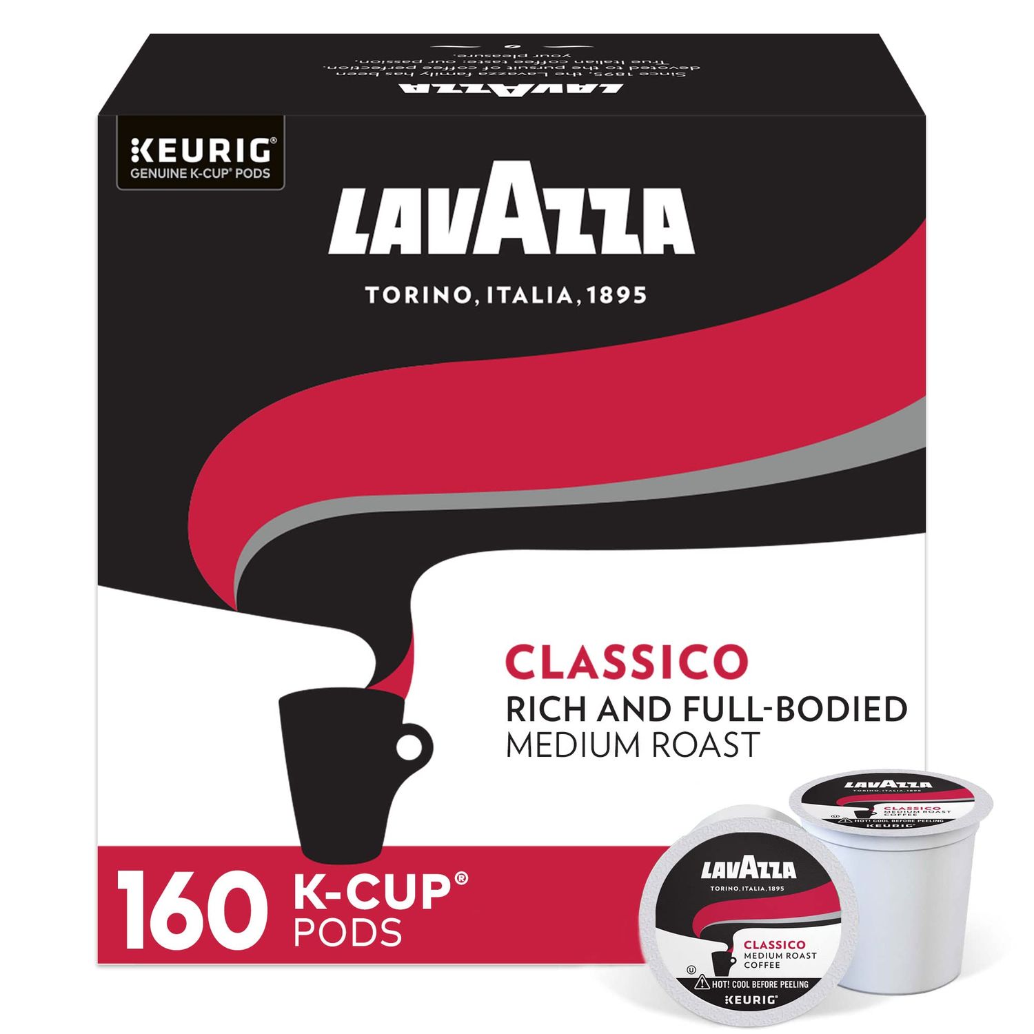 Lavazza Dolcevita Classico, Single-Serve Keurig K-Cup Pods, Medium Roast Coffee, 60-Count Box (6 Pa…