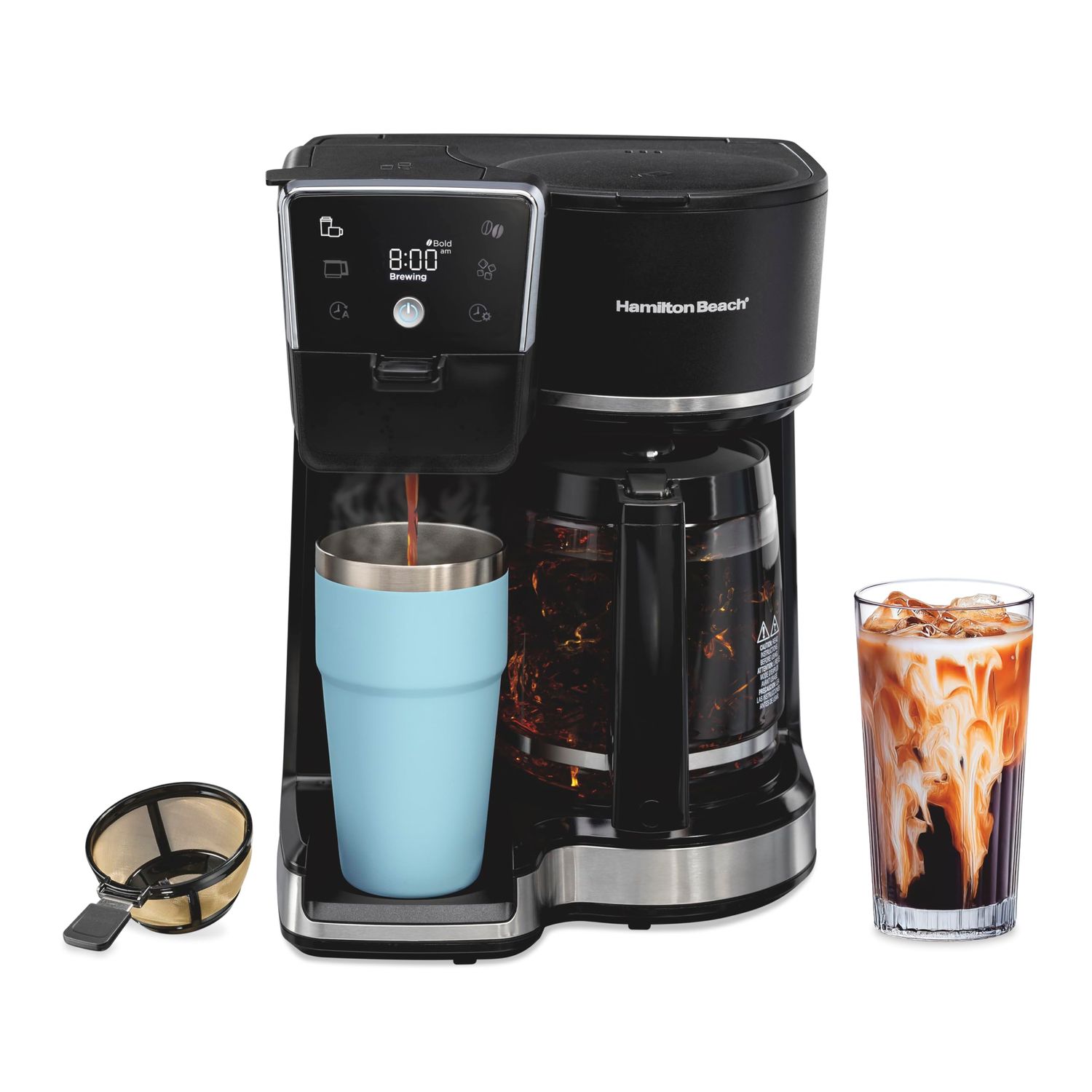 Hamilton Beach 2-Way 12 Cup Programmable Drip Hot and Iced Coffee Maker &amp; Single Serve Coffee Machi…