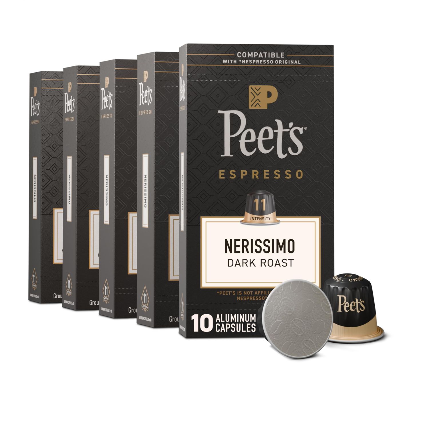 Peet's Coffee, Dark Roast Espresso Capsules, Compatible with Nespresso Original Machine, 100% Arabi…
