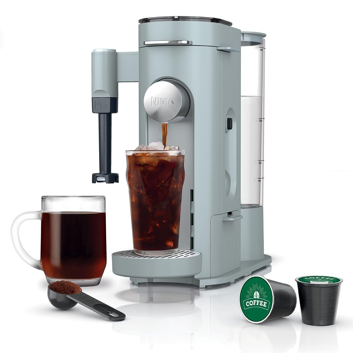 Ninja Pods &amp; Grounds Specialty Single-Serve Coffee Maker, K-Cup Pod Compatible, Built-In Milk Froth…