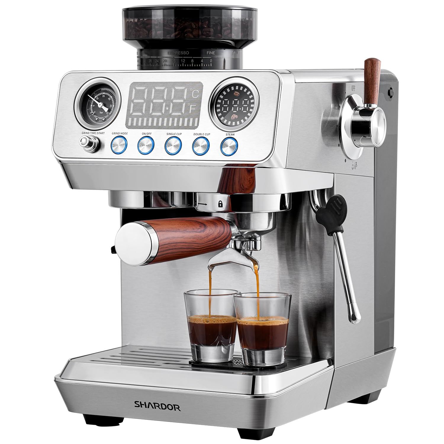 SHARDOR 20 Bar Espresso Machine with Grinder, Expresso Coffee Machines with Professional Steam Wand…