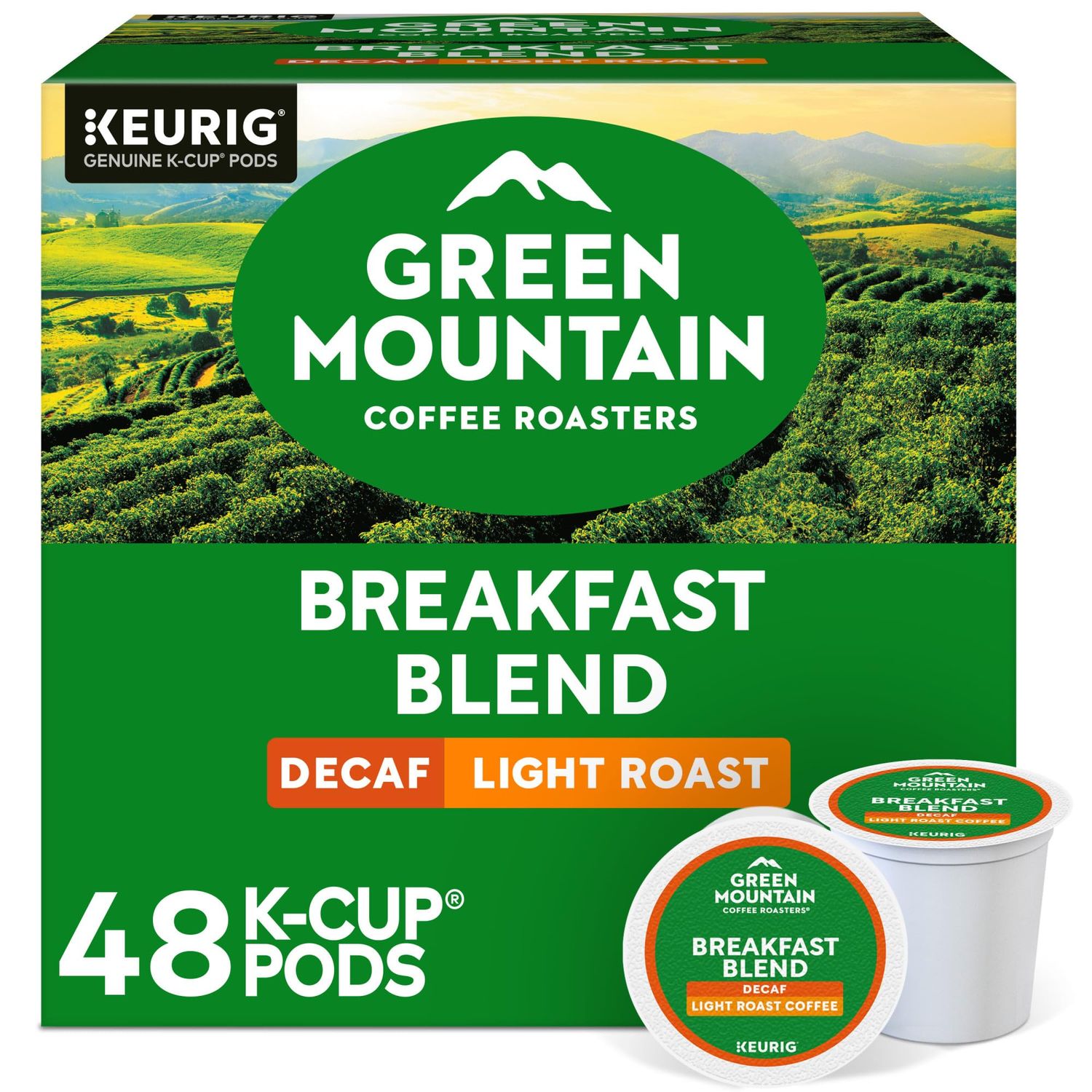 Green Mountain Coffee Roasters Decaf Breakfast Blend, K-Cup Portion Pack for Keurig K-Cup Brewers (…