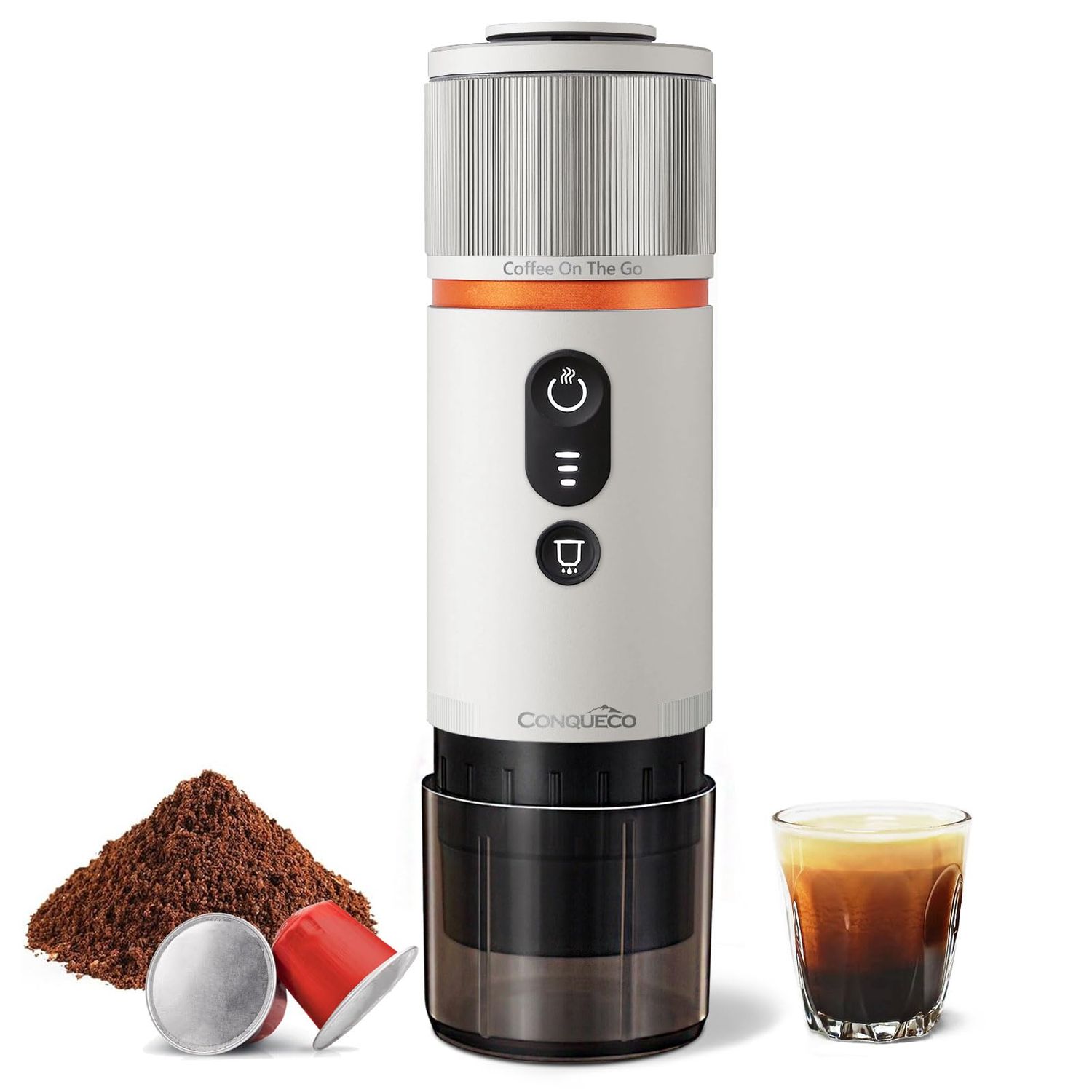CONQUECO Portable Espresso Coffee Machine: 12V Electric Small Travel Expresso Maker - Self Heating …