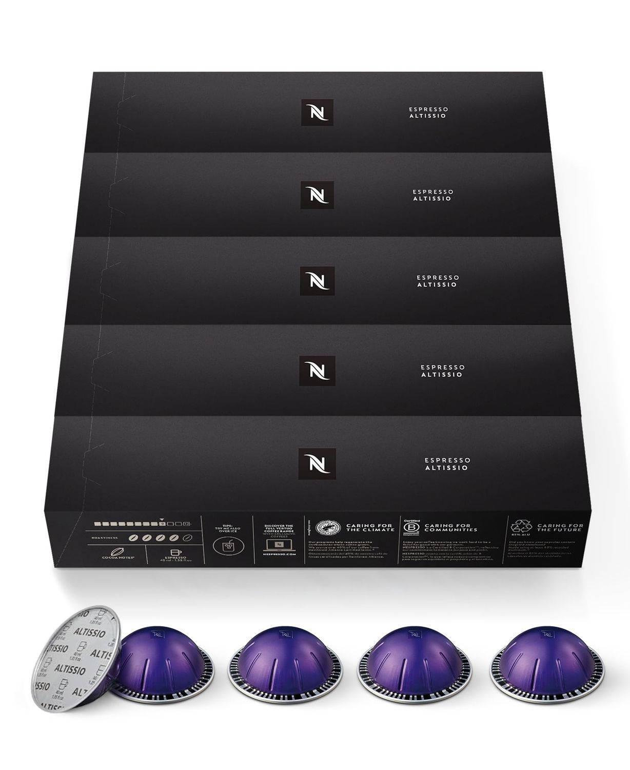Nespresso Capsules Vertuo, Altissio, Medium Roast Espresso Coffee, 50 Count Espresso Pods, Brews 1.…