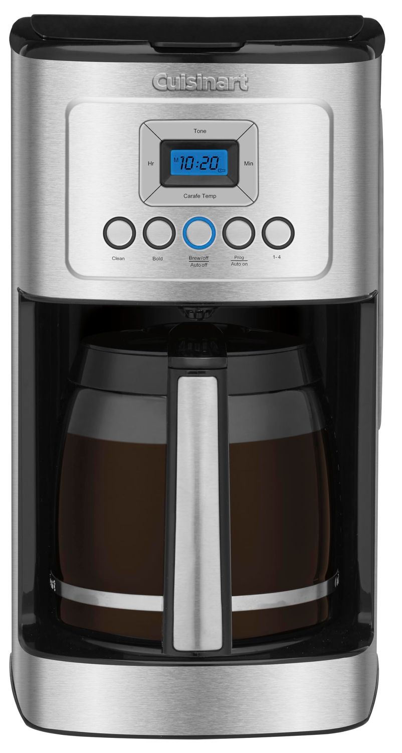 Cuisinart 14-Cup Coffee Maker, Programmable PerfecTemp Glass Carafe Coffee Machine with 1-4 Cup Set…