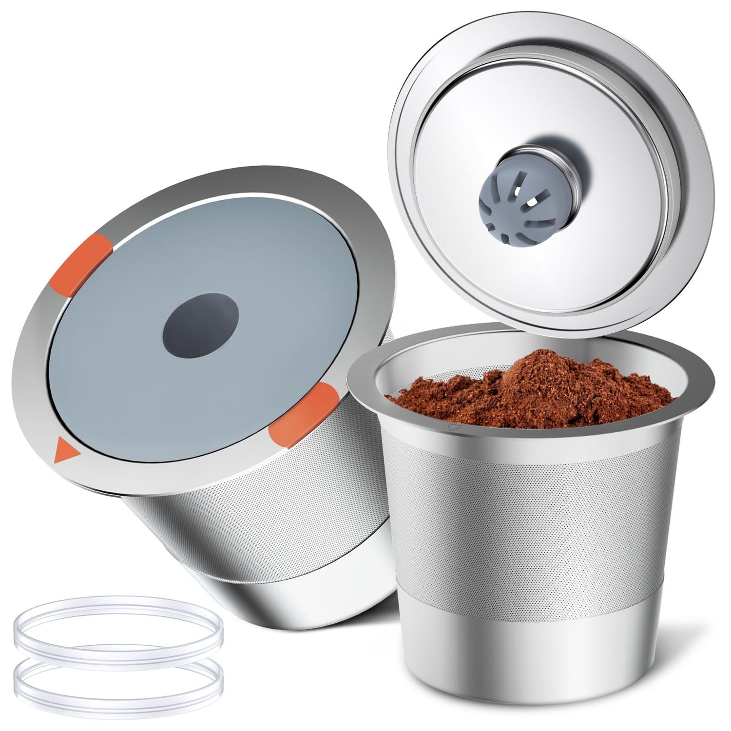 Noalto Reusable K Cups and Coffee Pods,Universal stainless steel k Cups for Keurig 2.0 and 1.0 Coff…