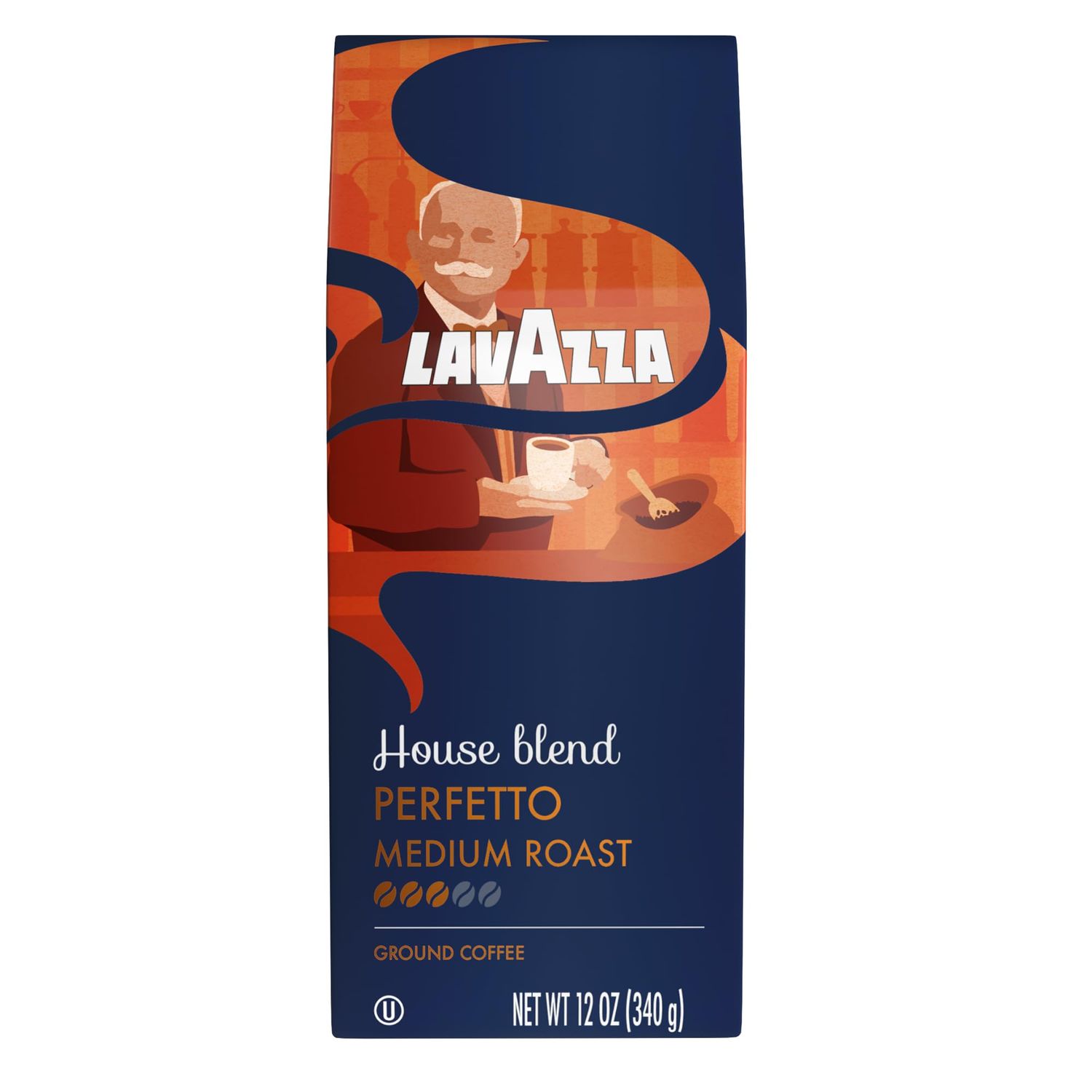 Lavazza House Blend Perfetto Ground Coffee 12oz Bag, Medium Roast, Full-bodied, Intensity 3/5, 100%…