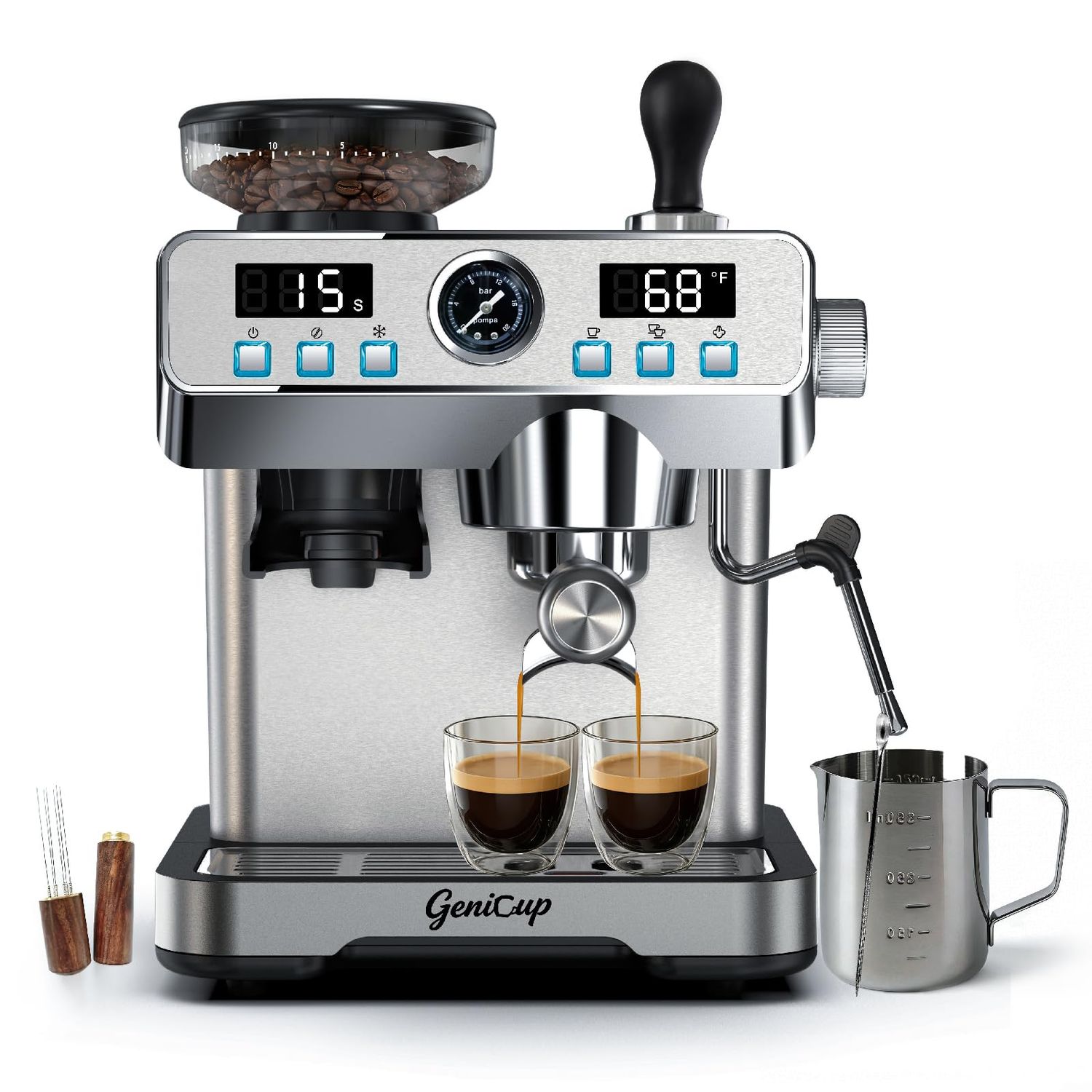 Espresso Machine with Grinder 20 Bar Professional Expresso Coffee Machines for Home Customizable 19…