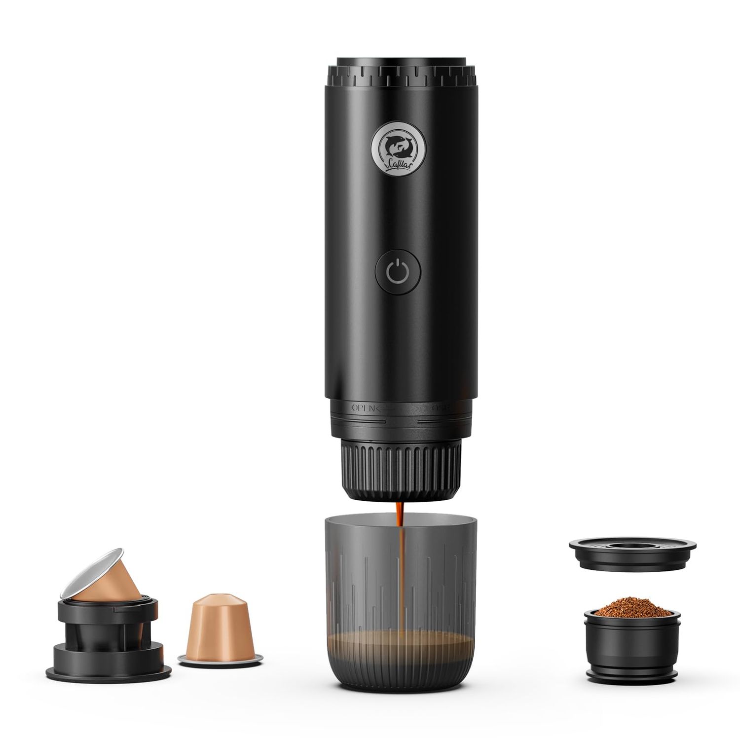 Portable Espresso Maker with Self Heating, 19 Bar Electric Travel Coffee Maker for Camping&amp;Car, 2-i…