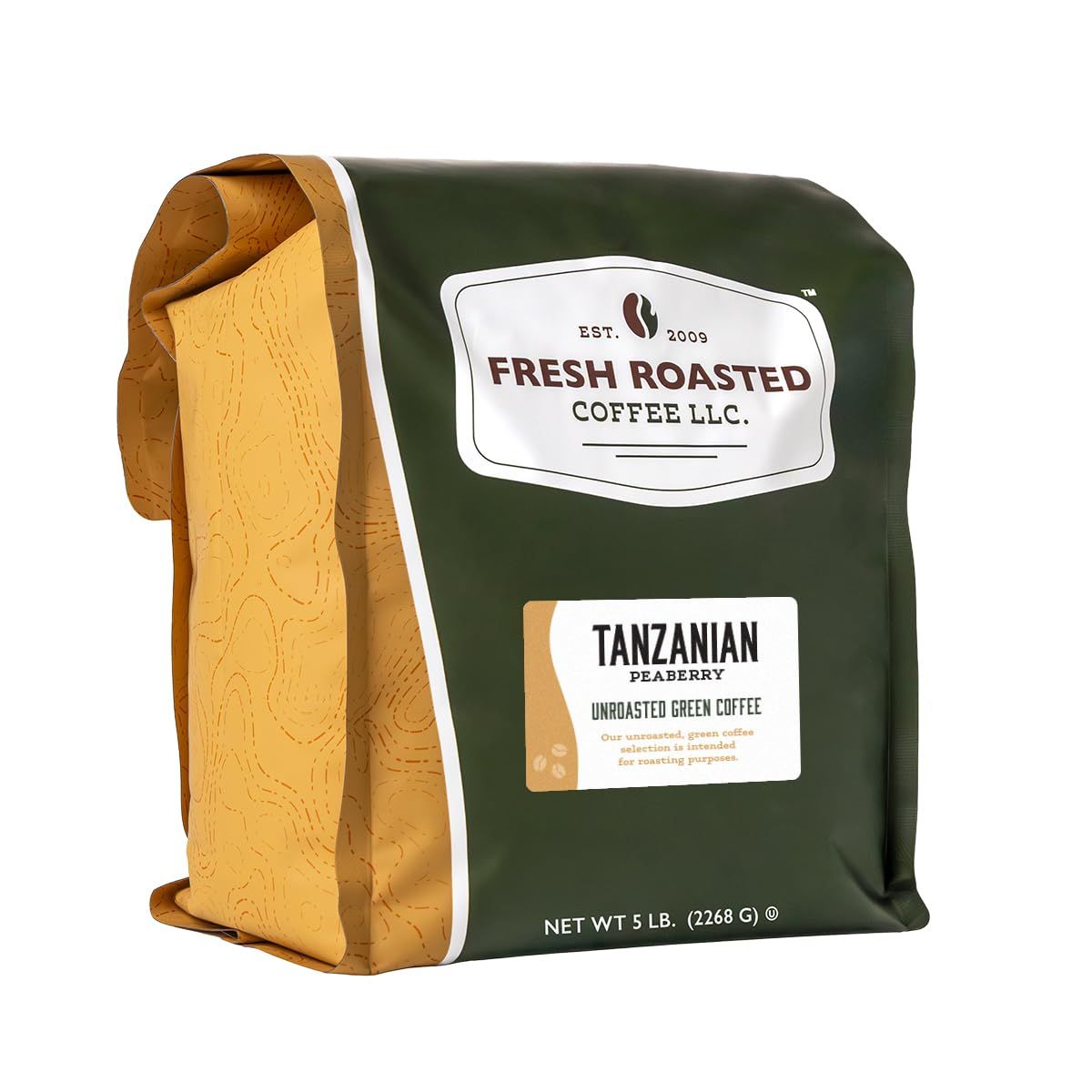 Fresh Roasted Coffee, Tanzanian Peaberry Unroasted Green Coffee Beans for Home Roasting, Kosher, 5 …